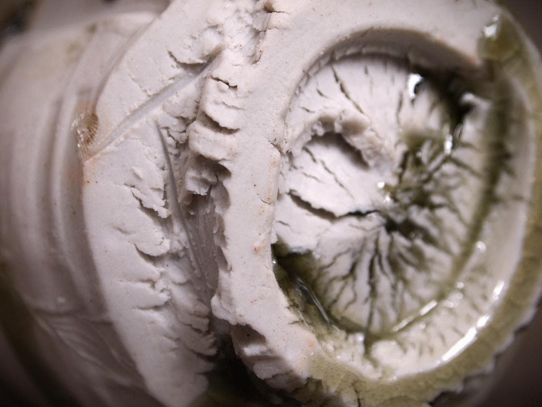 希少作★谷本貴【師：師：森正・谷本景】白磁(ビードロ）湯のみ★共箱