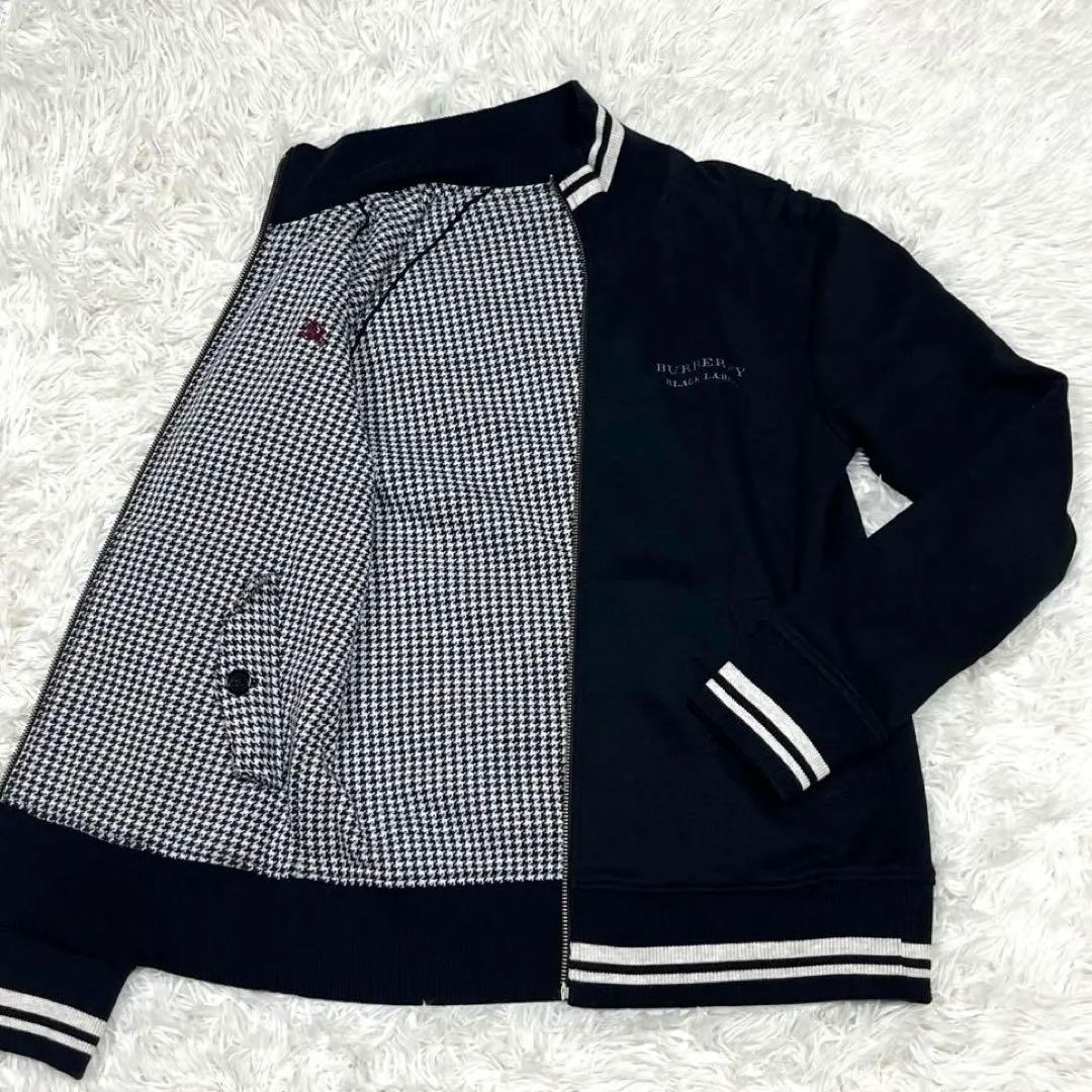 美品✨バーバリーブラックレーベル リバーシブルブルゾン 千鳥格子 ブラック M