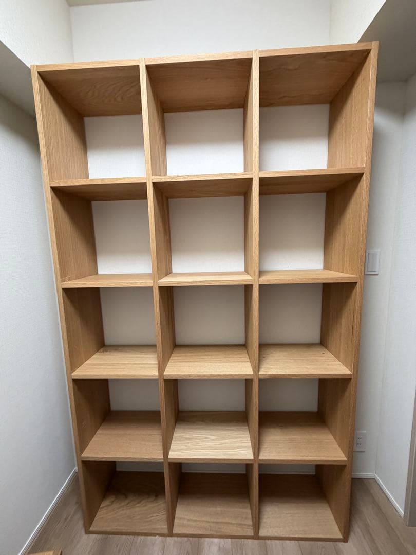 無印　スタッキングシェルフセット・５段×３列・オーク材