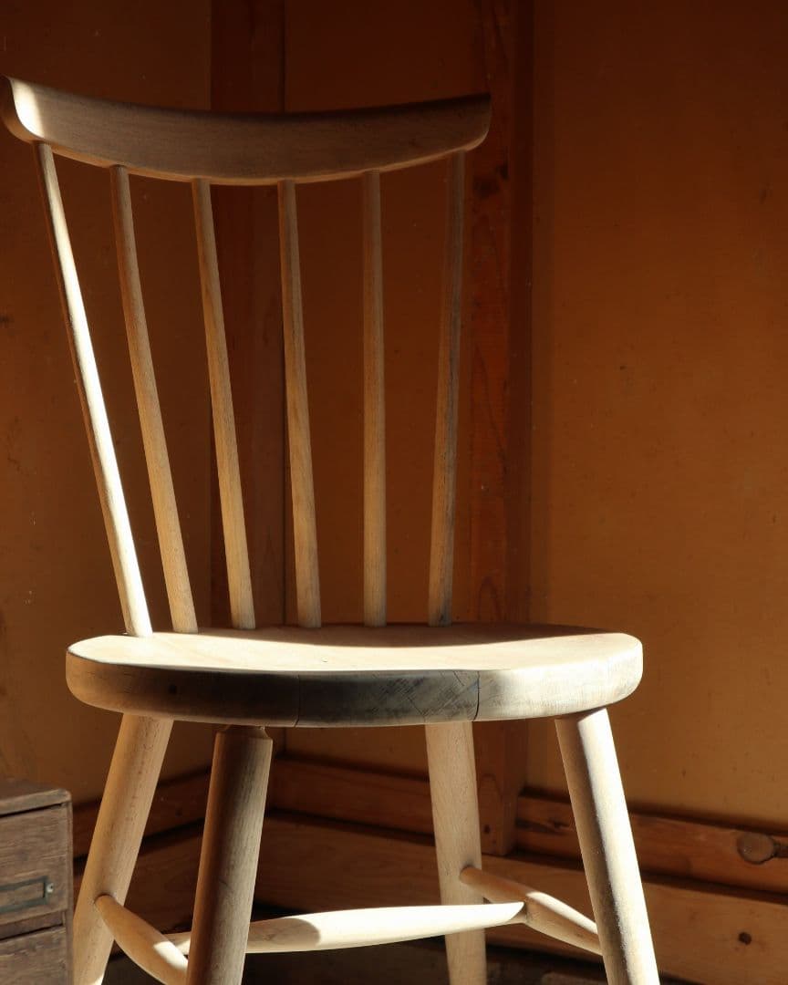 ビーチ材のハイバックチェア　古道具 古家具 アンティークチェア カフェ 洋館