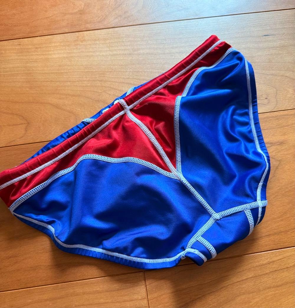 【美品】MIZUNO RQ632 ブルー×レッド 高光沢 競パン ライフセーバー