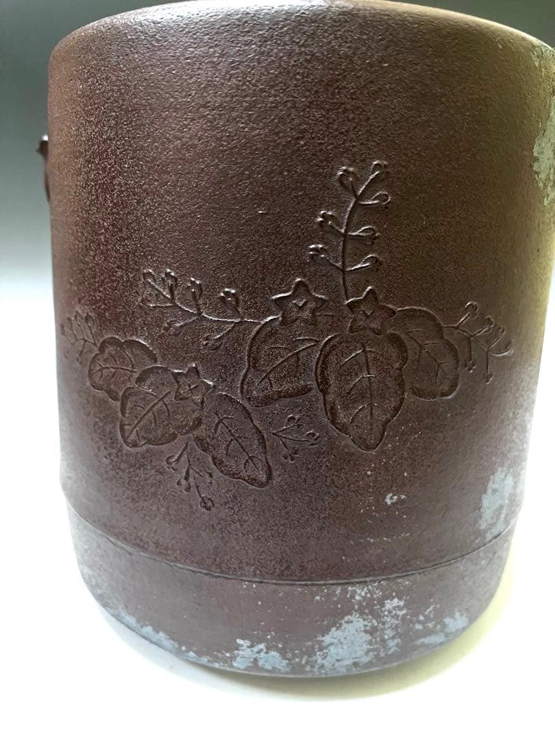 E495 筒釜　釜師　菊池正直　鵬雲斎好　桐地　茶釜　茶道具　茶器