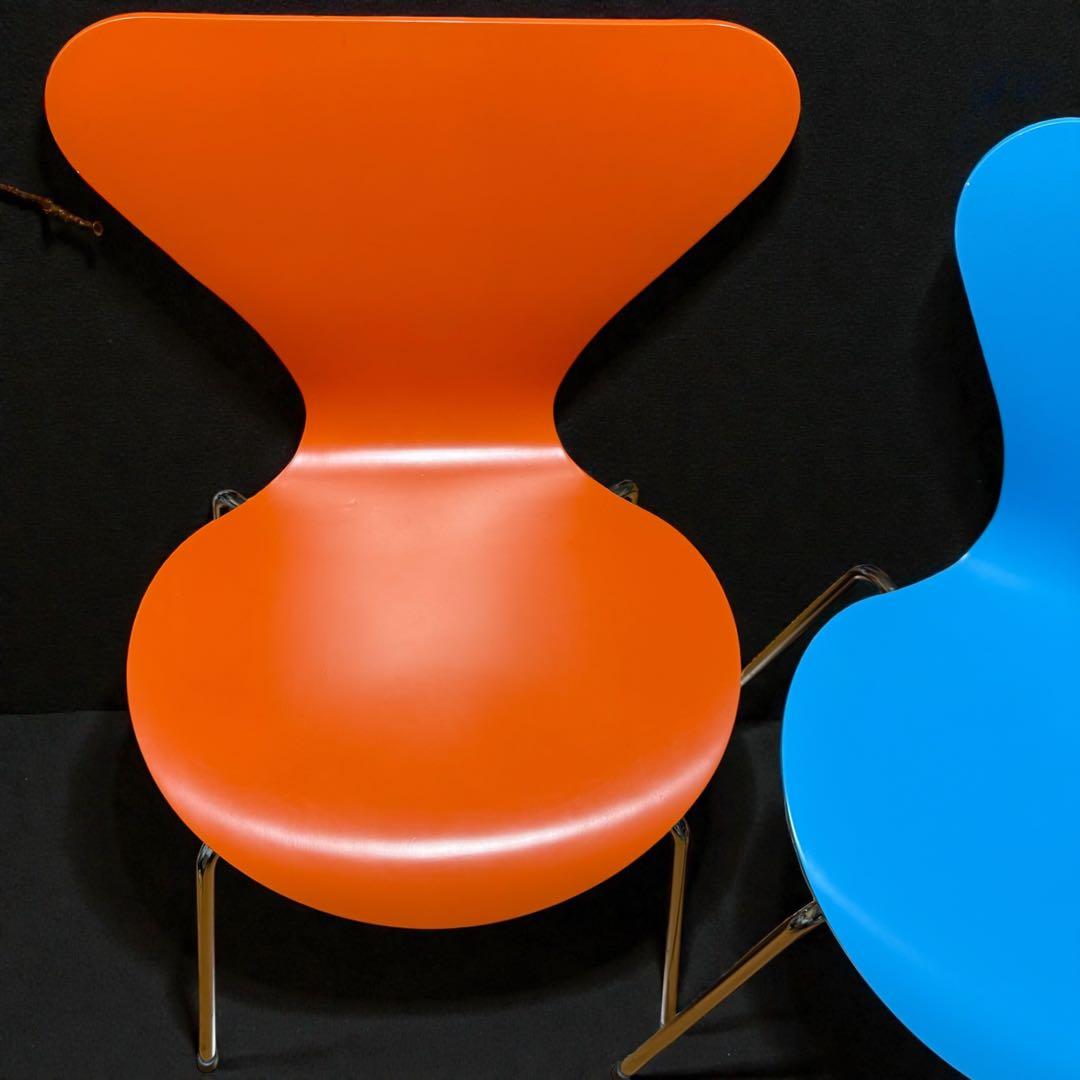 Fritz Hansen セブンチェア 2脚セット オレンジ ターコイズ