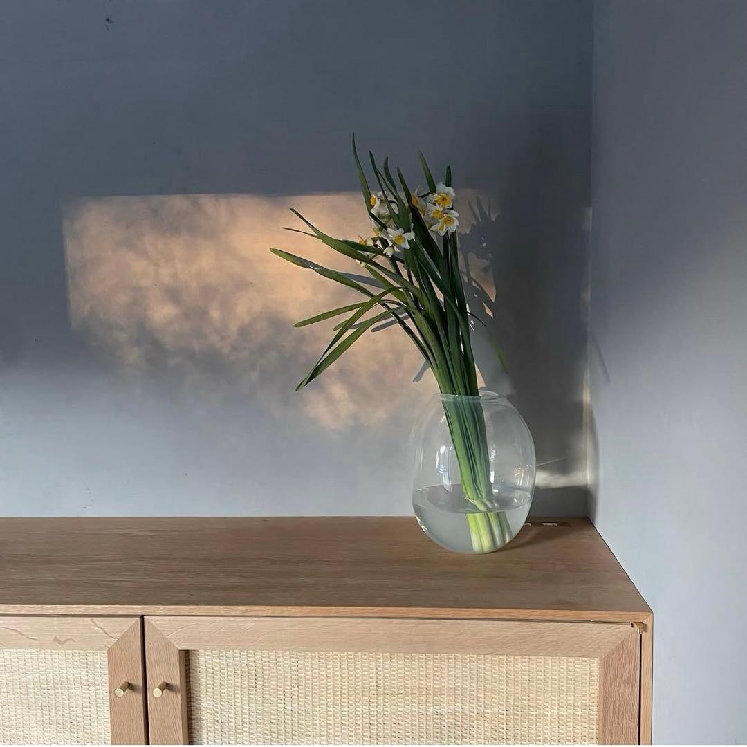 西山芳浩　ガラス花器　白日