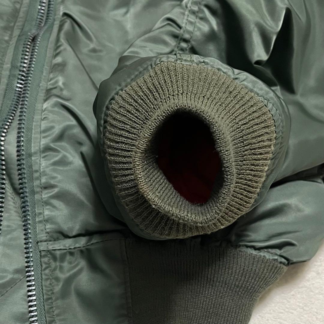 美品　アルファ　ma-1 ビンテージ　USA製　オリーブグリーン　短丈