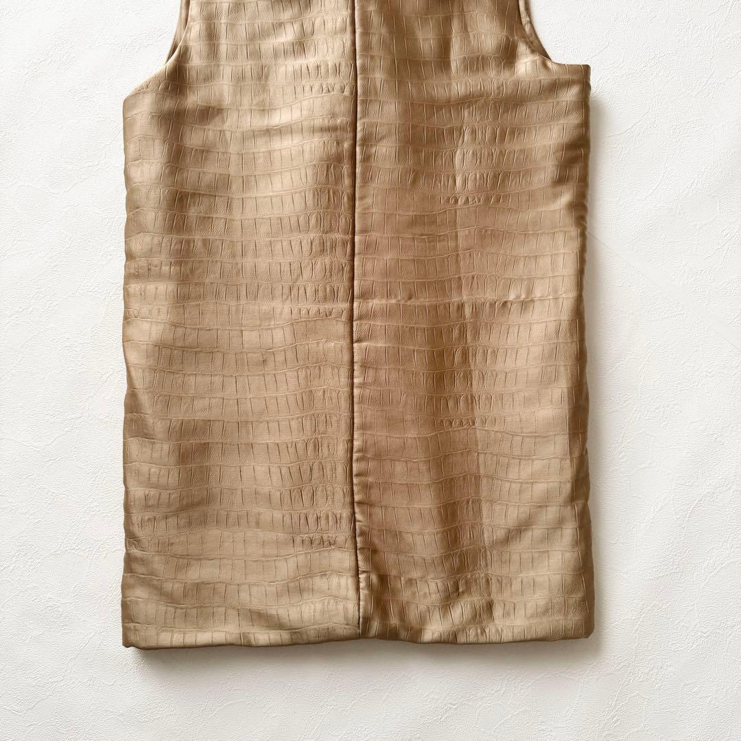 2409Z マックスマーラ クロコ柄 中綿ダウンベスト 大きいサイズ 2XL