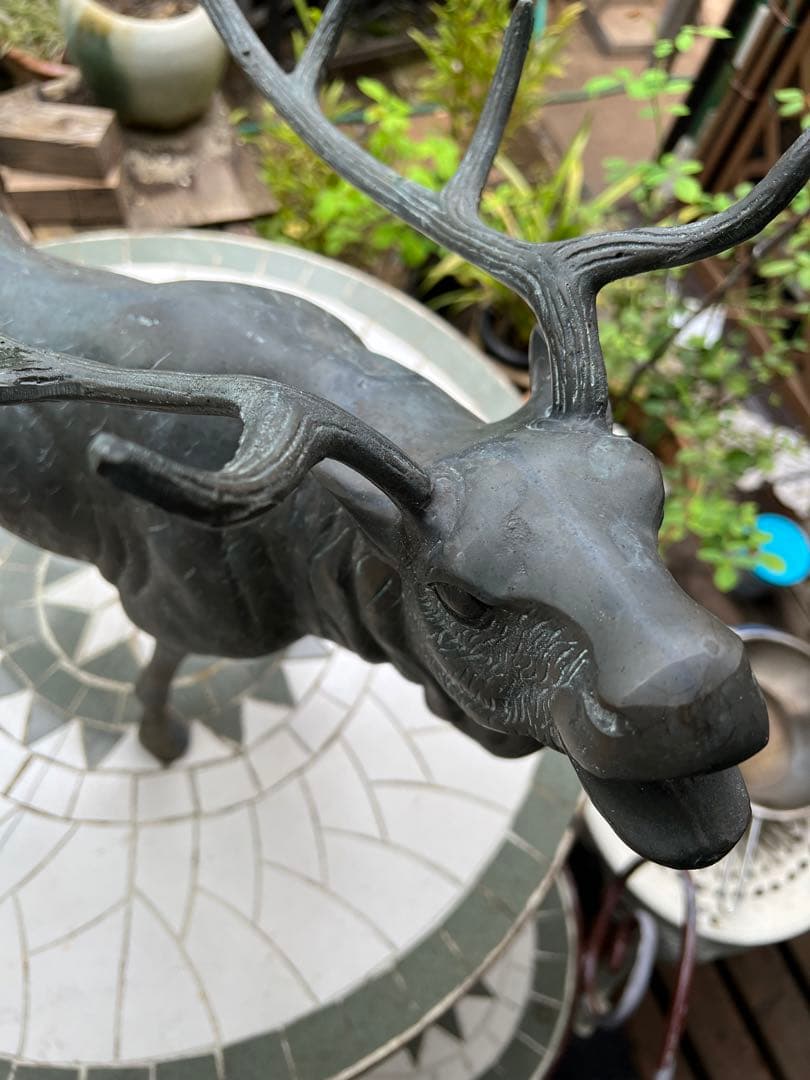 鹿の置き物　真鍮置き物　オブゼ　アンティーク