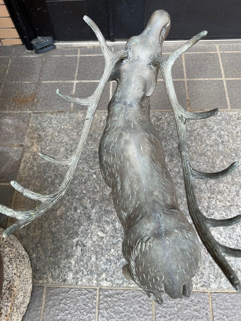 鹿の置き物　真鍮置き物　オブゼ　アンティーク