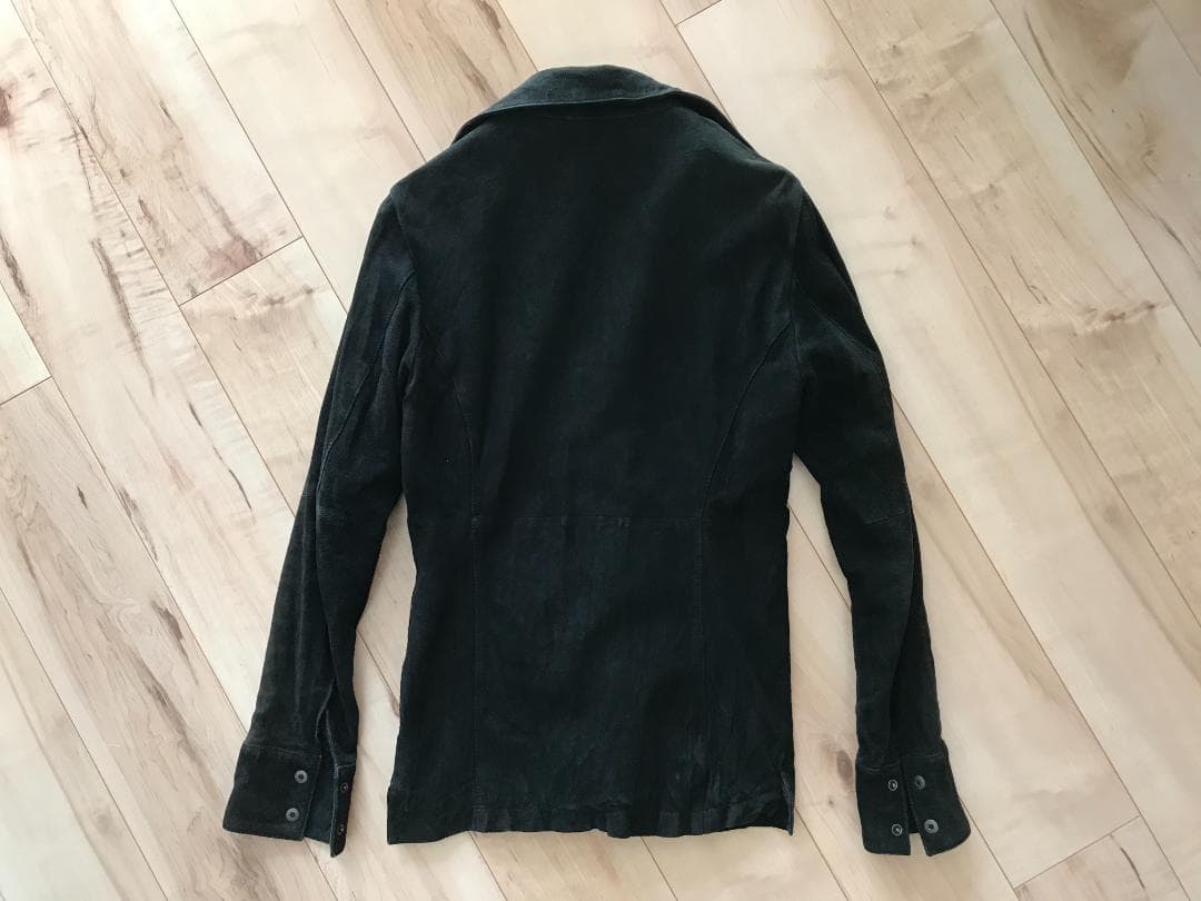 シェラック　スエード　シャツ　レザー　ジャケット　黒　バックラッシュ好きにも