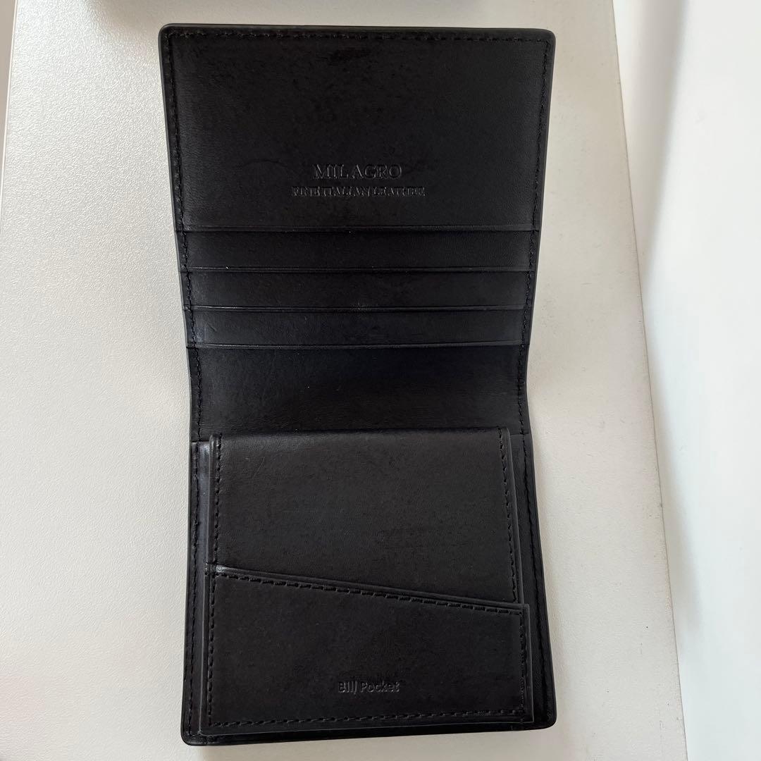 【ブラック】 piatto イタリアンレザー・薄型財布 ／CA-MB-669