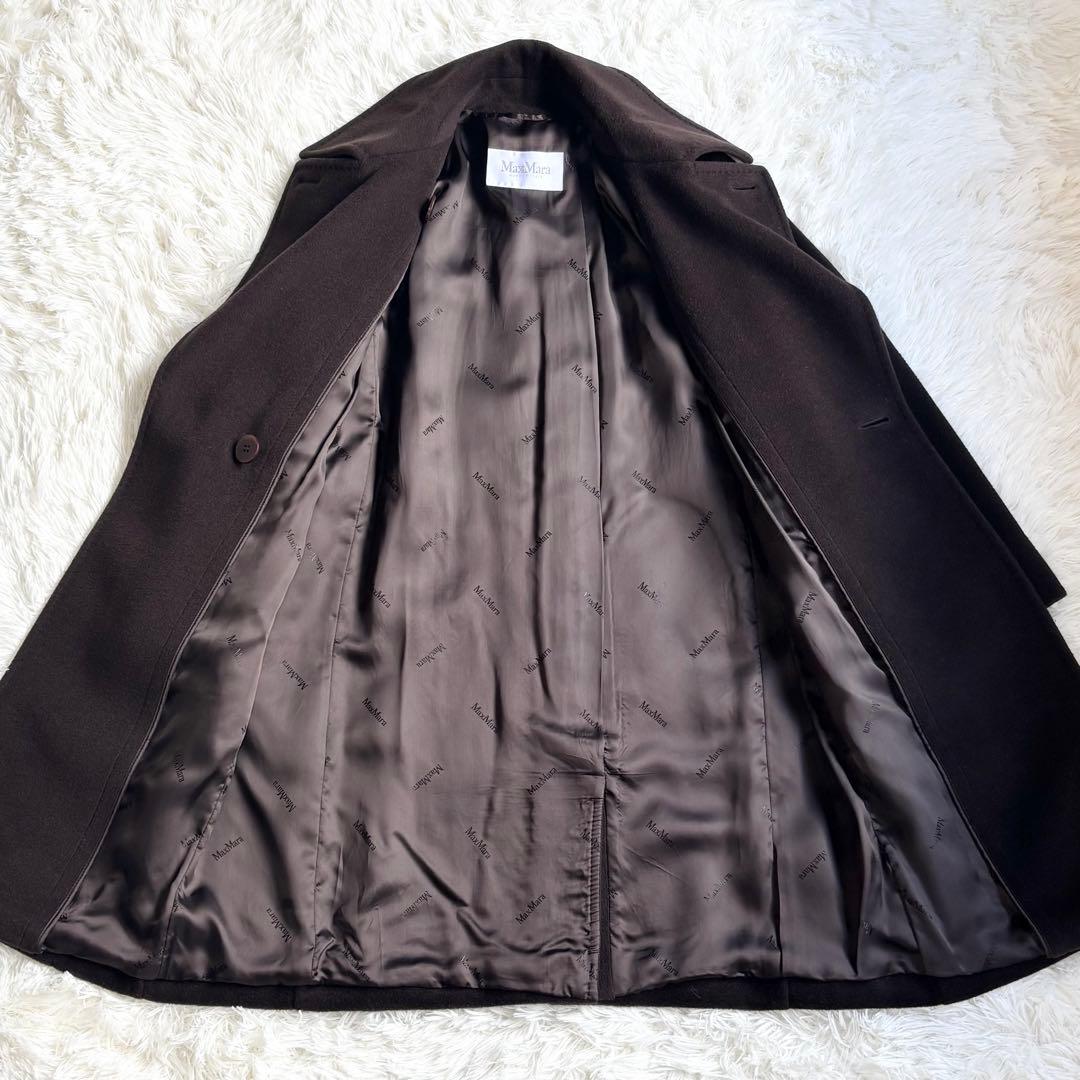 高級✨ マックスマーラ 白タグ カシミヤ ウール ベルテッドコート サイズ38