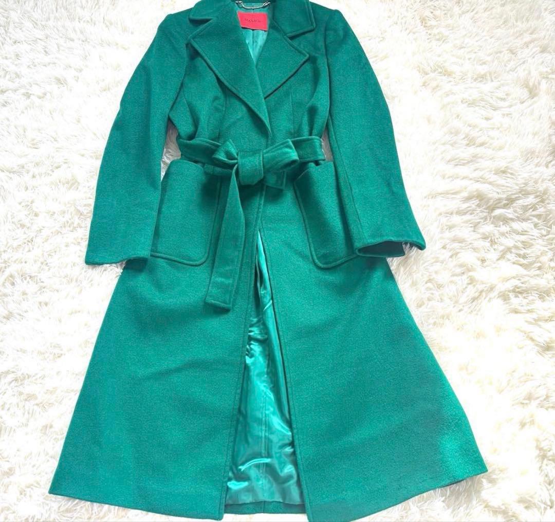 はっぱ　MAX&Co. ランウェイ ウールコートベルト付 グリーン