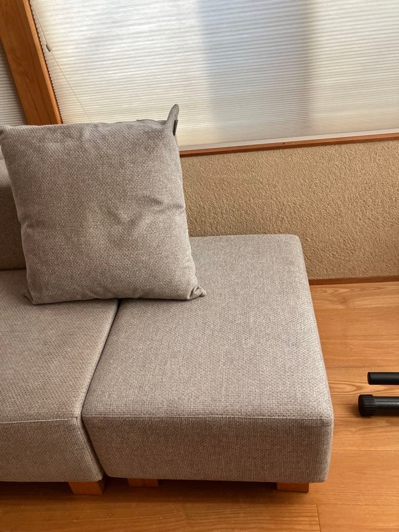 【2/2】 フランネルソファBRICKオットマン(クッション付き)