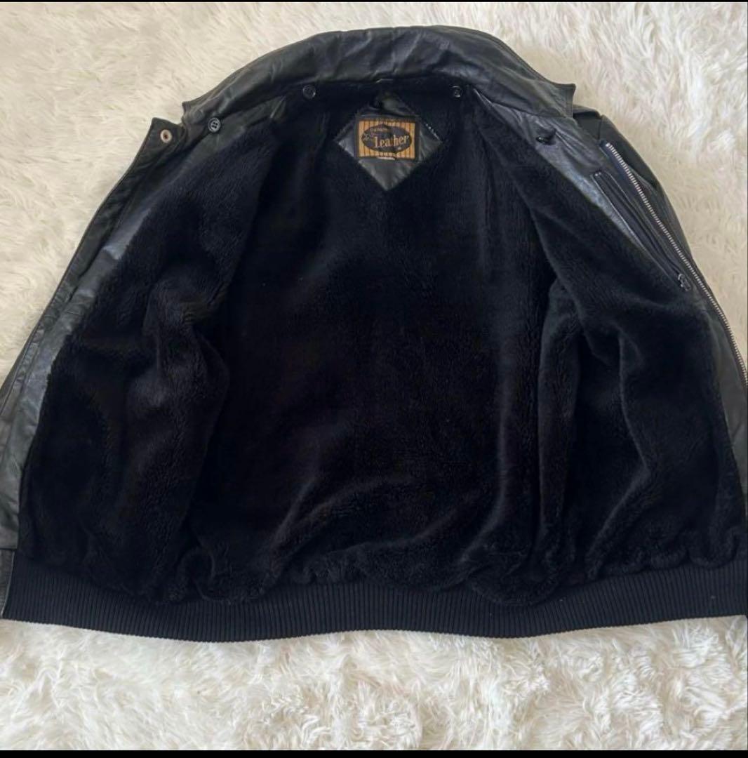 GENUINEレザー a2フライトジャケット　ブラック　短丈