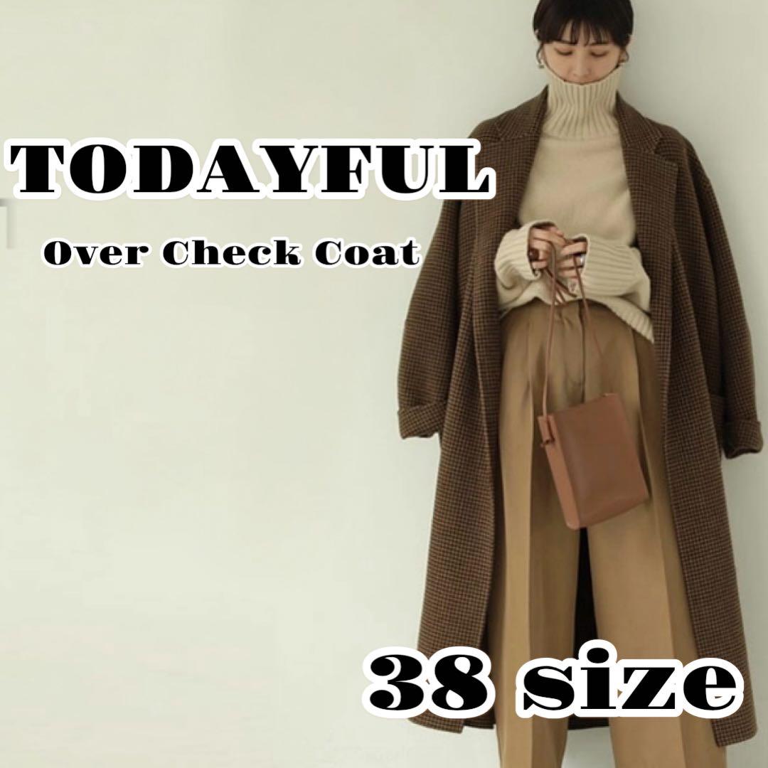 【人気完売品✨】TODAYFUL オーバーチェックコート 38 ウール ロング