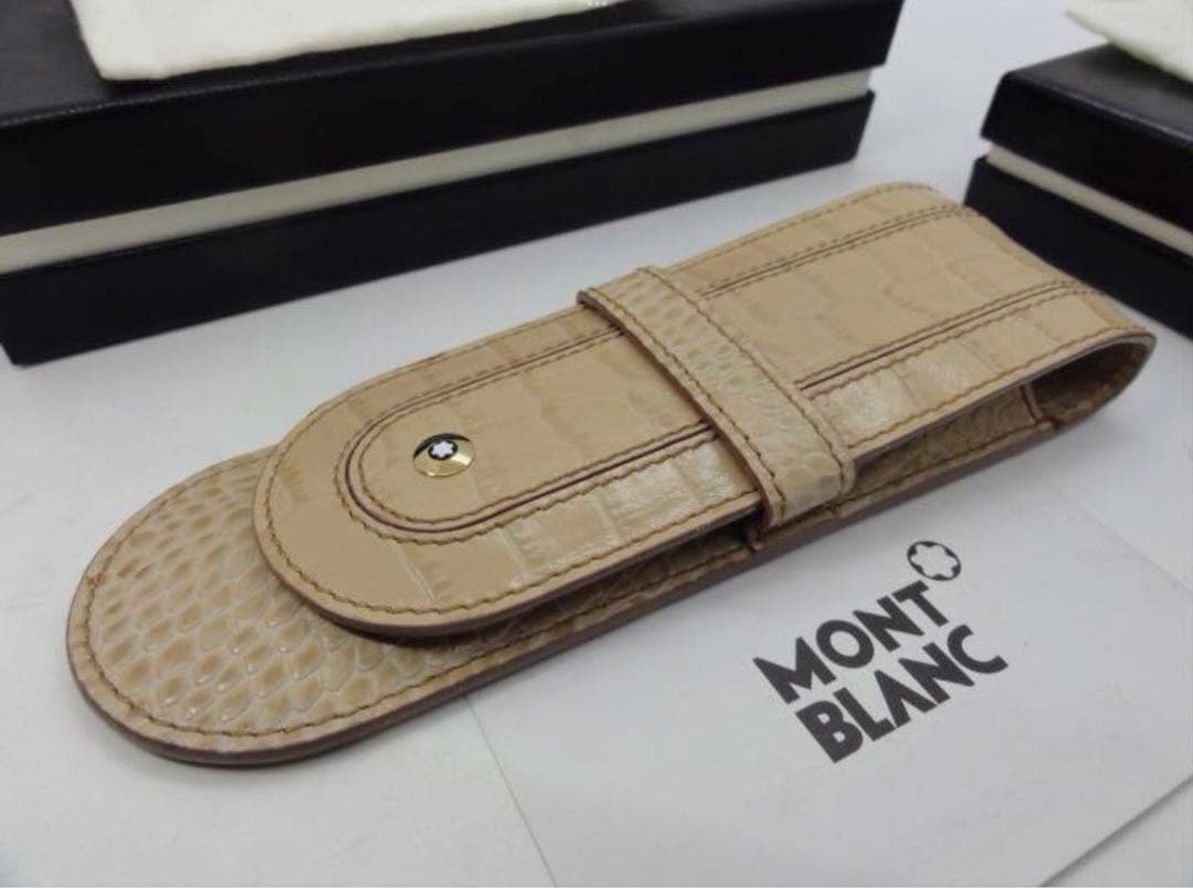 最高級２点セット★モンブラン　ボエム・クロコデザイン本革ペンポーチ&カードケース