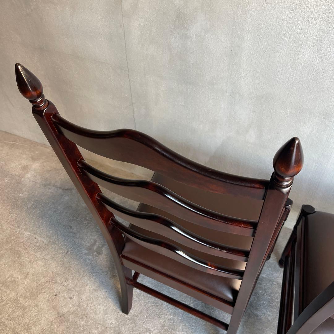 美品　北海道民芸家具　ダイニングチェア　2脚セット　王宮系