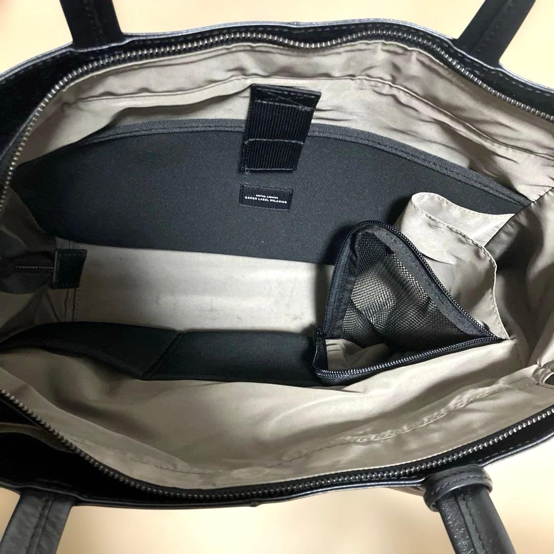 【美品】ユナイテッドアローズ グリーンレーベル レザー トートバッグ ブラック