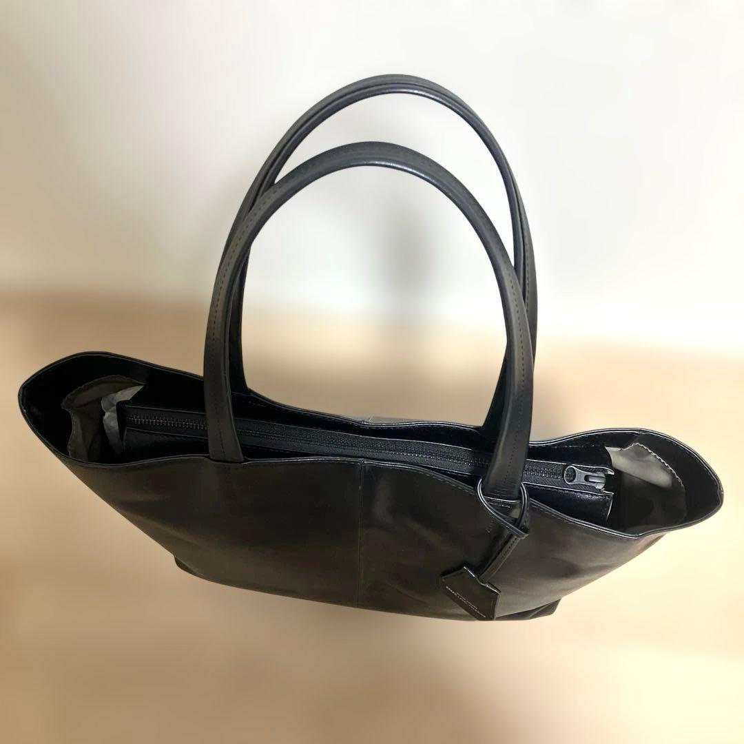 【美品】ユナイテッドアローズ グリーンレーベル レザー トートバッグ ブラック