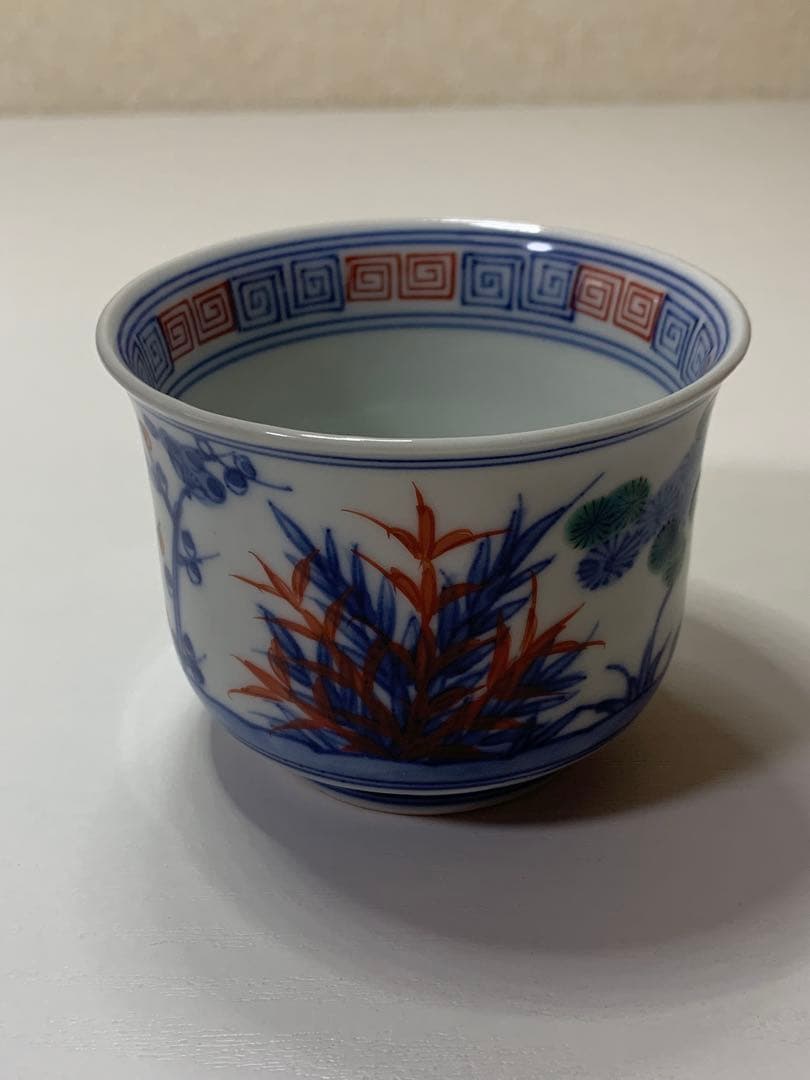 【北村賀善】着彩松竹梅　小鉢　5個　京焼　清水焼