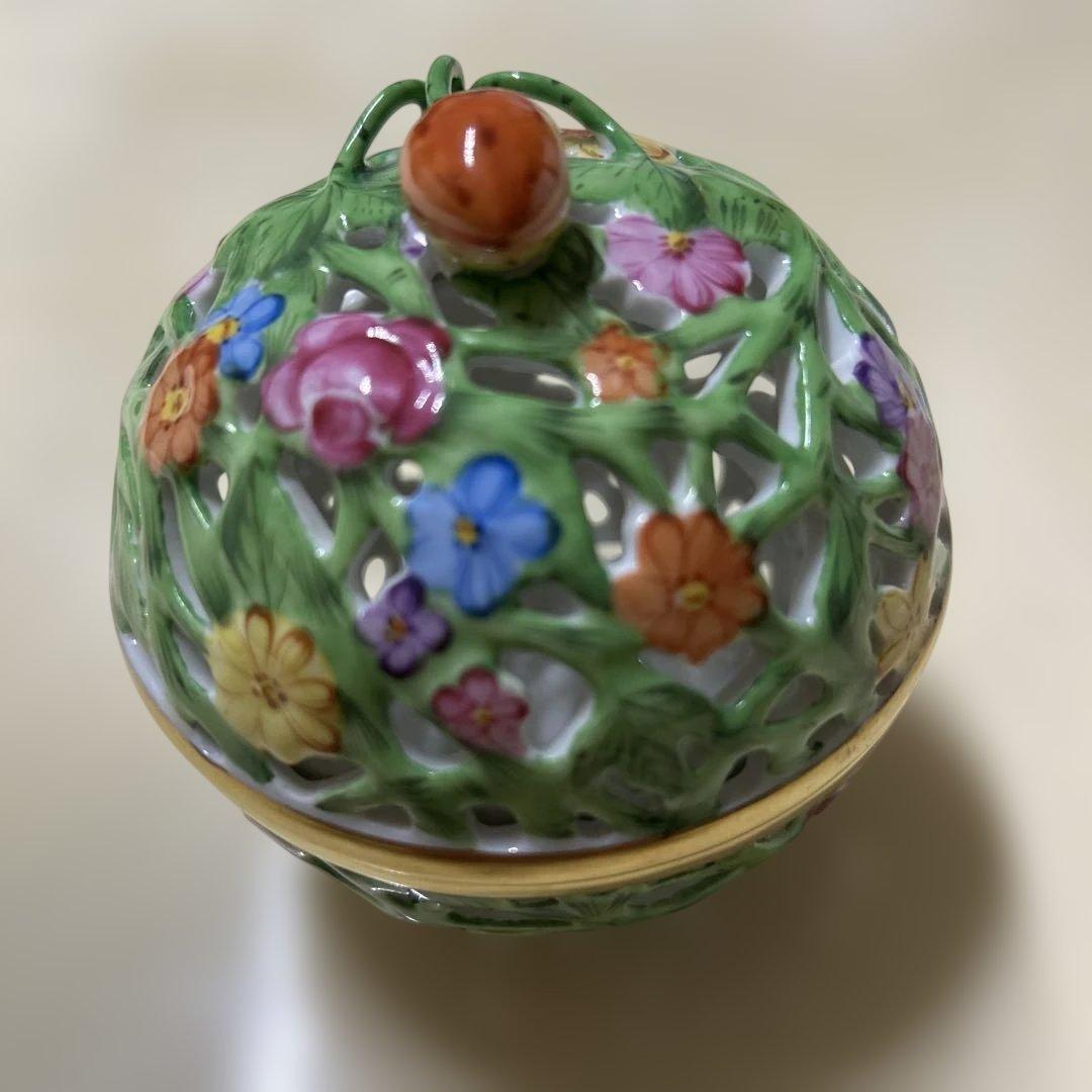 ヘレンド　ボンボにエール　いちご　透かし　小物入れ