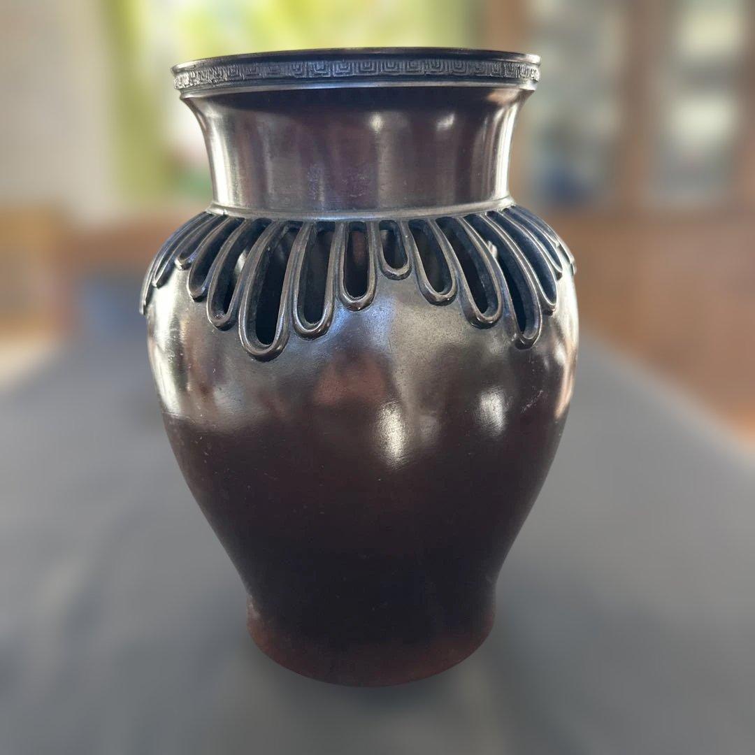 【アンティーク　骨董品】真鍮製　銅製　花瓶　花器　茶道具　銅鉄器　フラワーベース