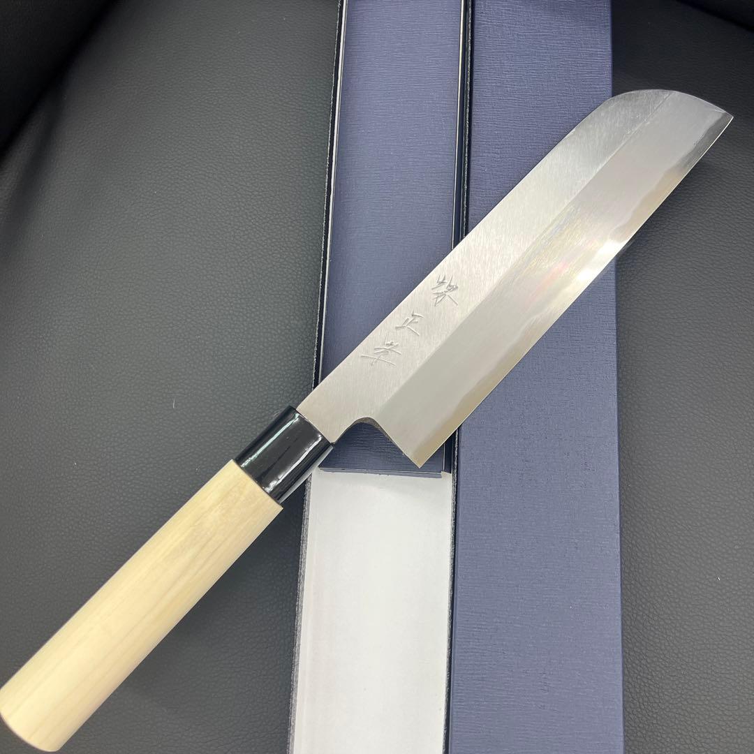 ★新品送料込★堺正孝別打白鋼鎌形薄刃包丁210mm化粧箱入