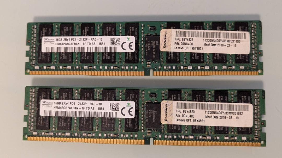 SK hynix メモリー DDR4 16GB×2枚 計32GB(管理番号:16