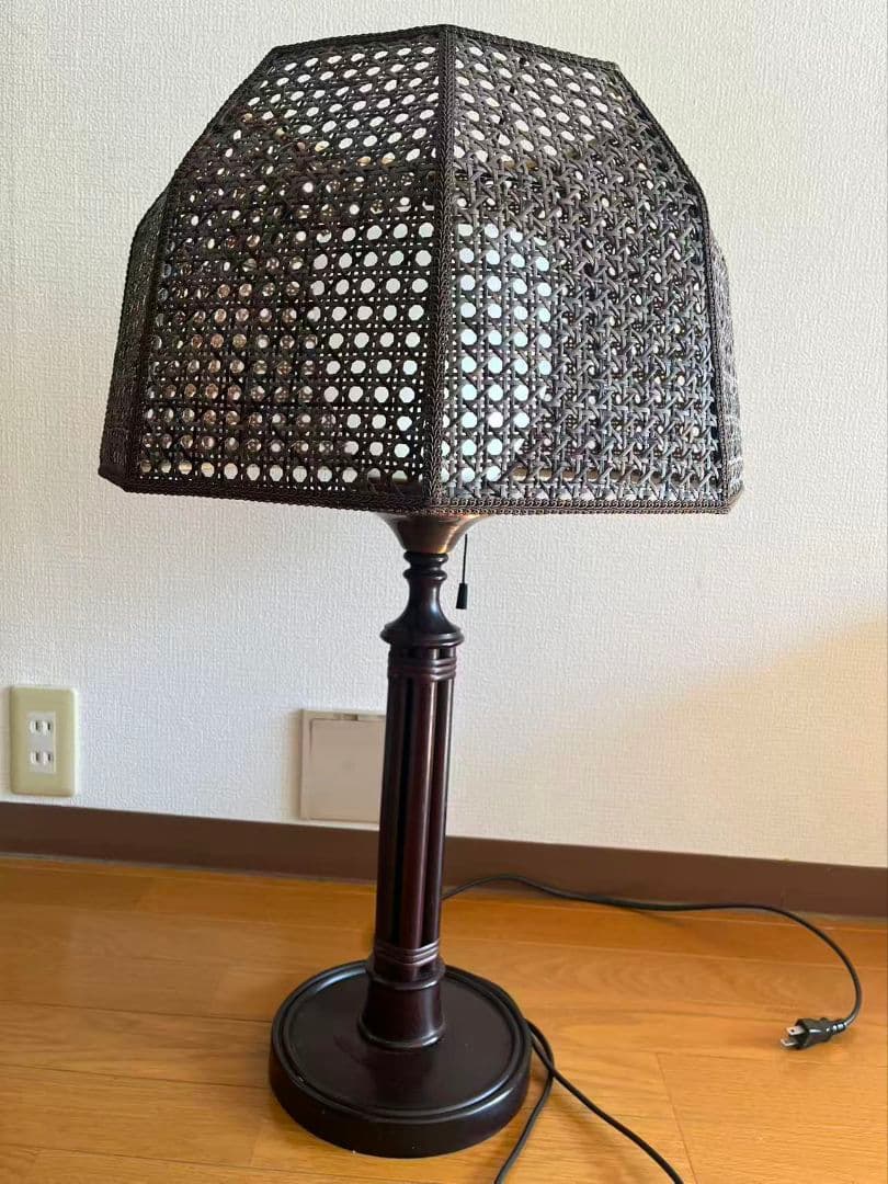 天然素材　籐　アンティークランプ　貴重　古美術品