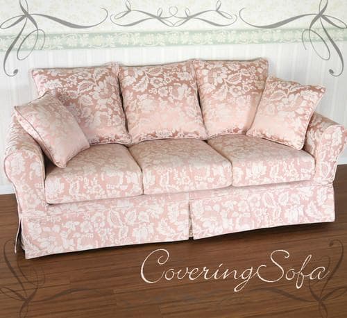 フラワーピンク 3Pソファー　幅１８５cm 日本の住宅サイズにマッチさせました。