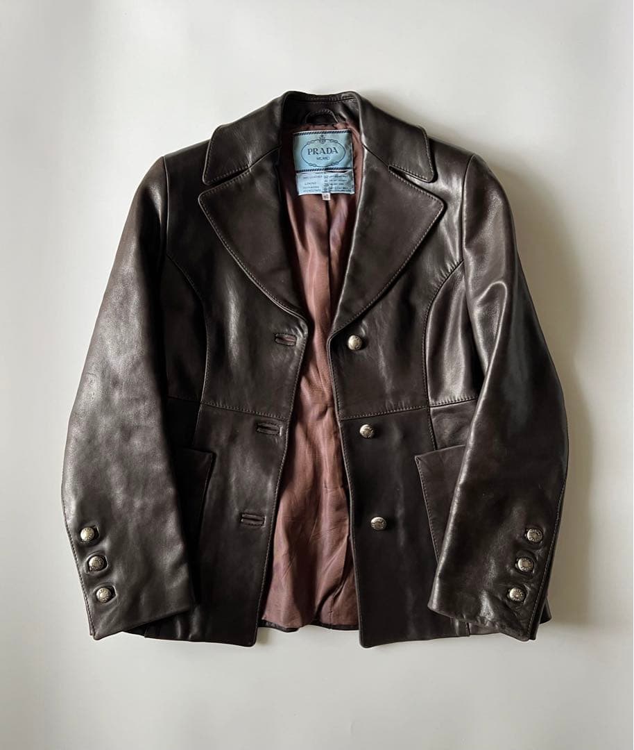 ジャケット・アウター FW1994 PRADA WOMEN LEATHER JACKET