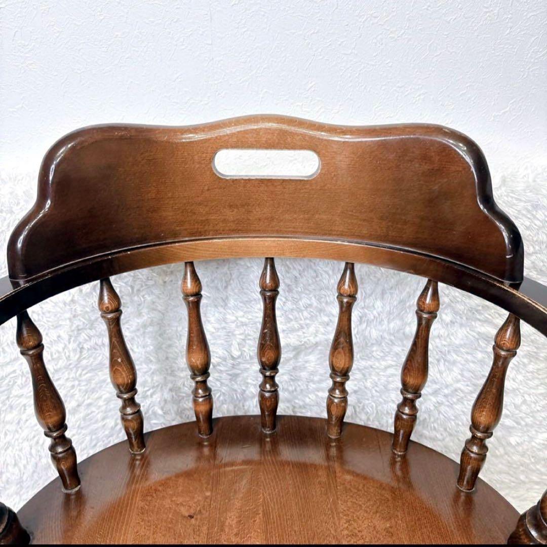 飛騨産業 ウィンザーチェア アーム ダイニングチェア レトロ キツツキマーク ③