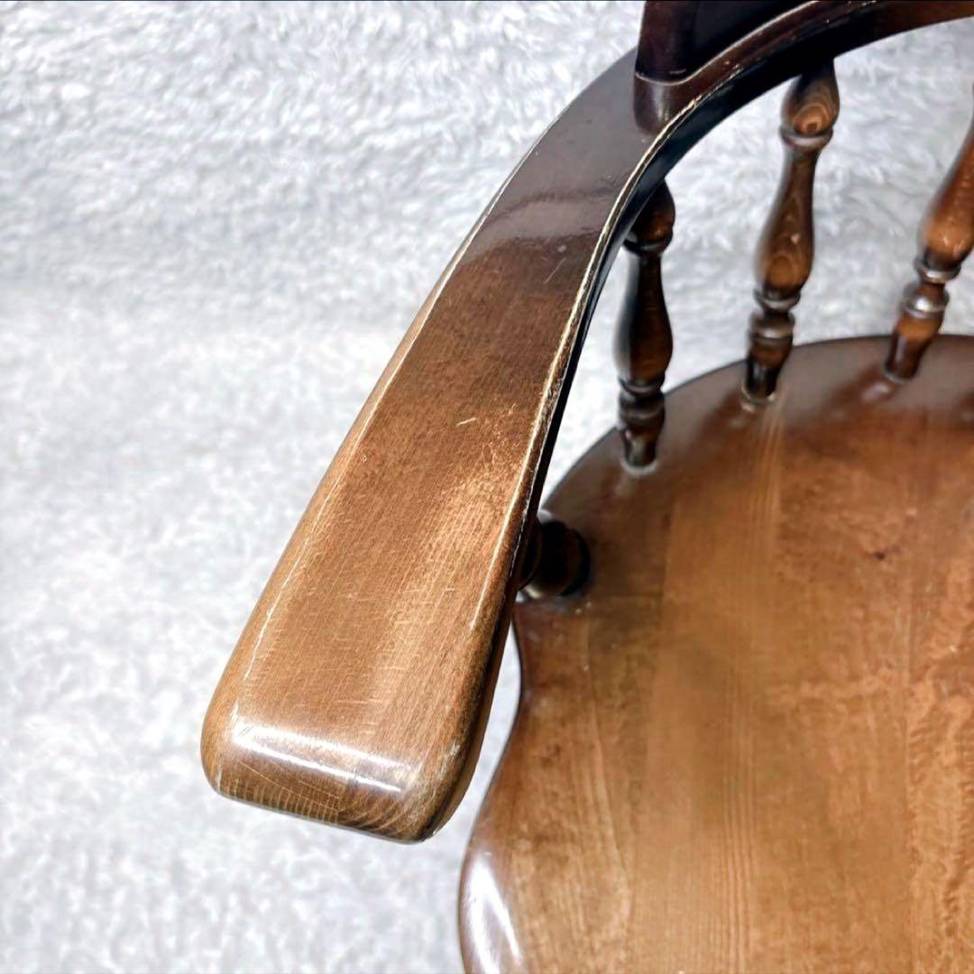 飛騨産業 ウィンザーチェア アーム ダイニングチェア レトロ キツツキマーク ③