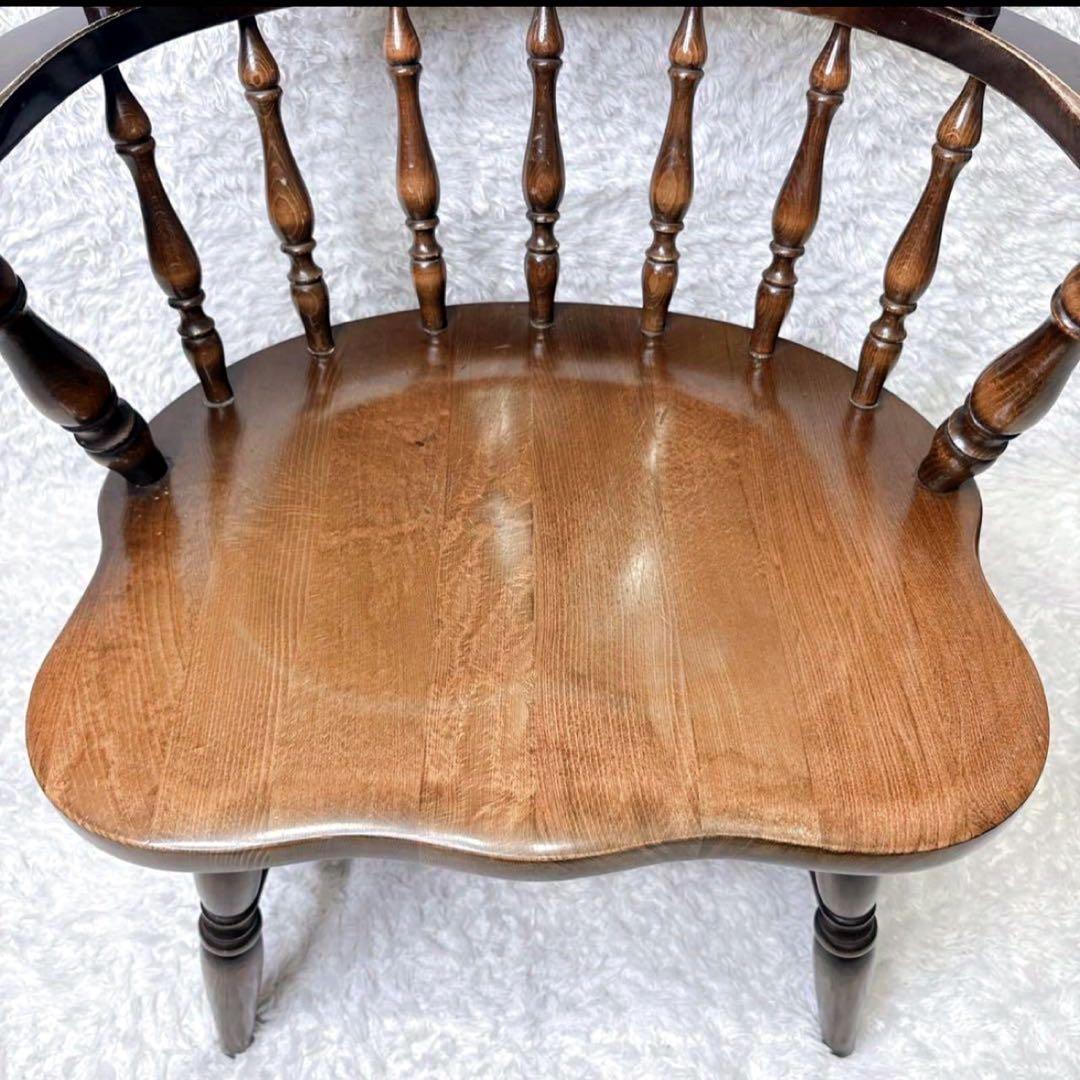 飛騨産業 ウィンザーチェア アーム ダイニングチェア レトロ キツツキマーク ③