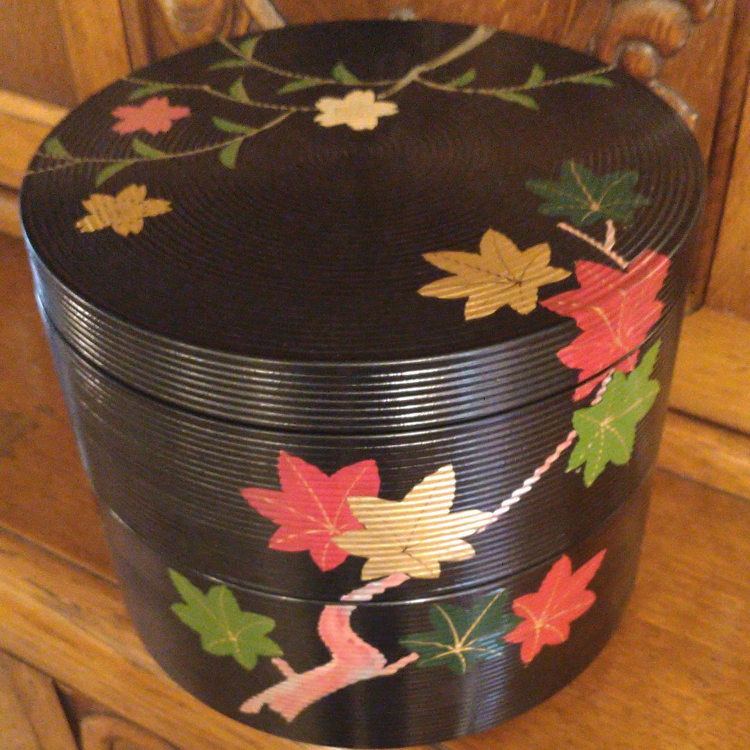 祖雅堂♥️漆塗り♥️漆工芸♥️漆　重箱♥️おせち♥️行楽♥️紅葉♥️丸　重箱♥️