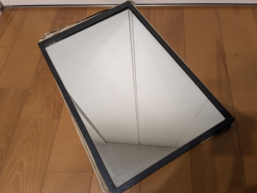 大きな鏡４６センチ アイアン ハンギング ミラー 鏡 大きめ