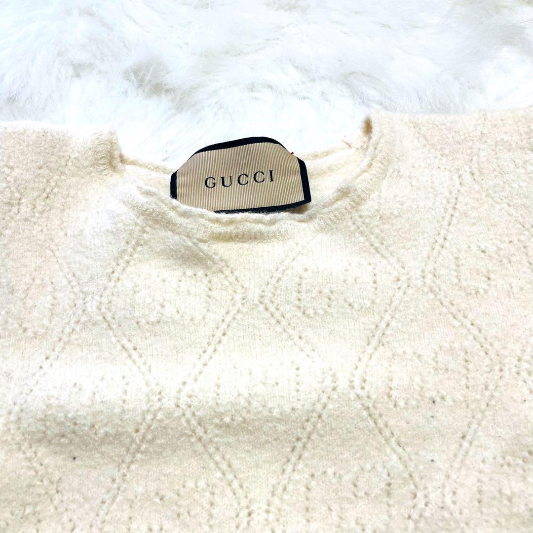 専用꧁美 品꧂ GUCCI グッチ　GG柄ニット アイボリー L 650676