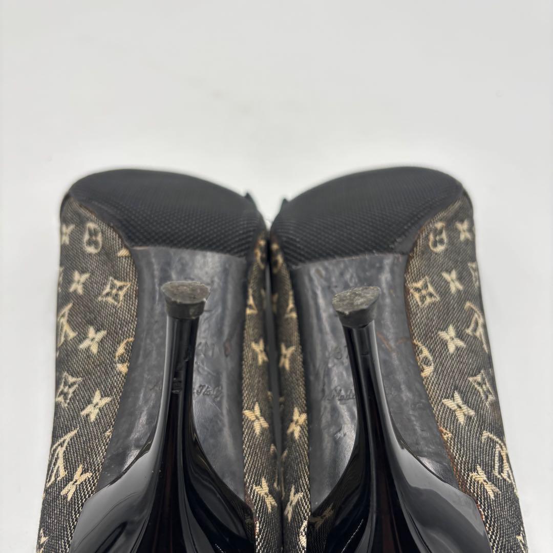 ルイヴィトン モノグラム　ミニキャンバス パンプス ハイヒール ブラック系