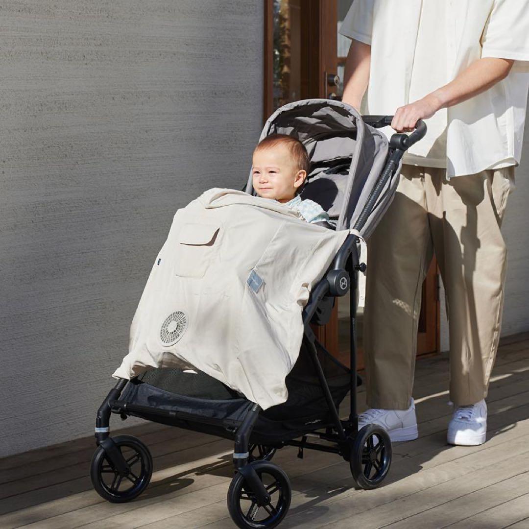 新品【ベージュ】空調ベビーケープ　ベビーホッパー ダッドウェイ 保冷ジェル付き