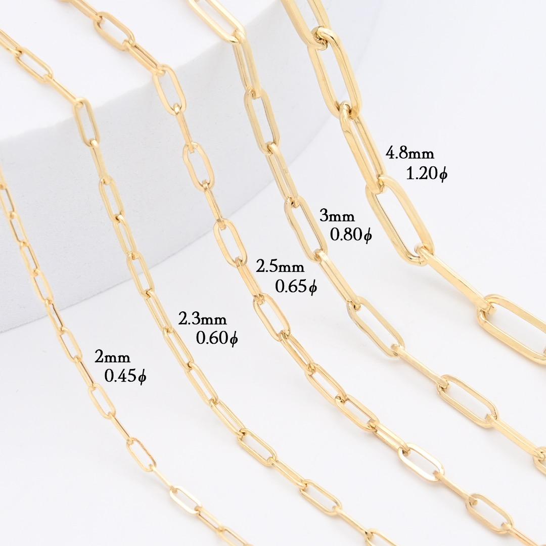 K18 ペーパークリップ ブレスレット 幅4.8mm 4.1g 18cm 新品