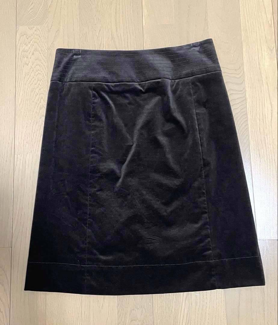 GUCCI 茶 ベロア 巻きスカート 38