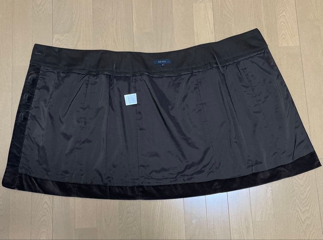 GUCCI 茶 ベロア 巻きスカート 38