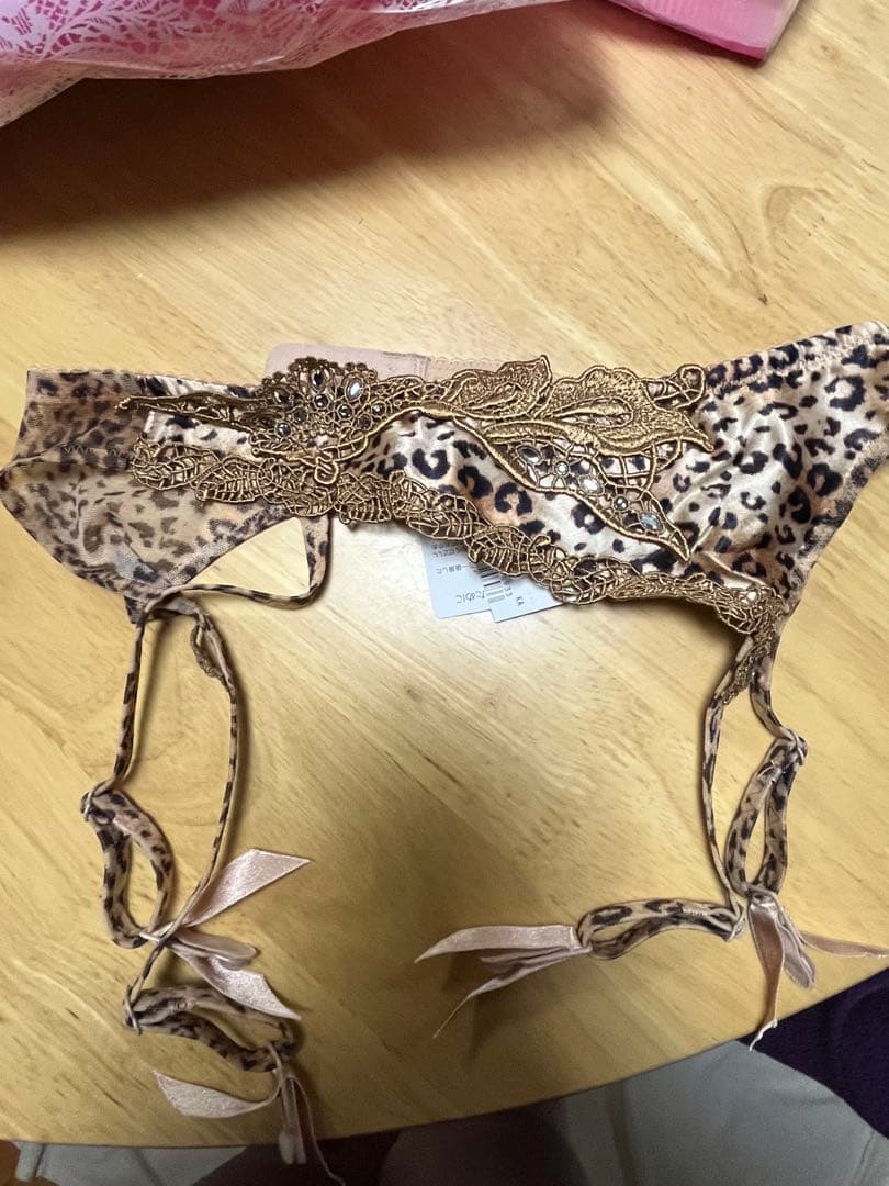 サルートヒョウ柄 レーススワロ　ブラジャーショーツ4点セット　E70 サイズM