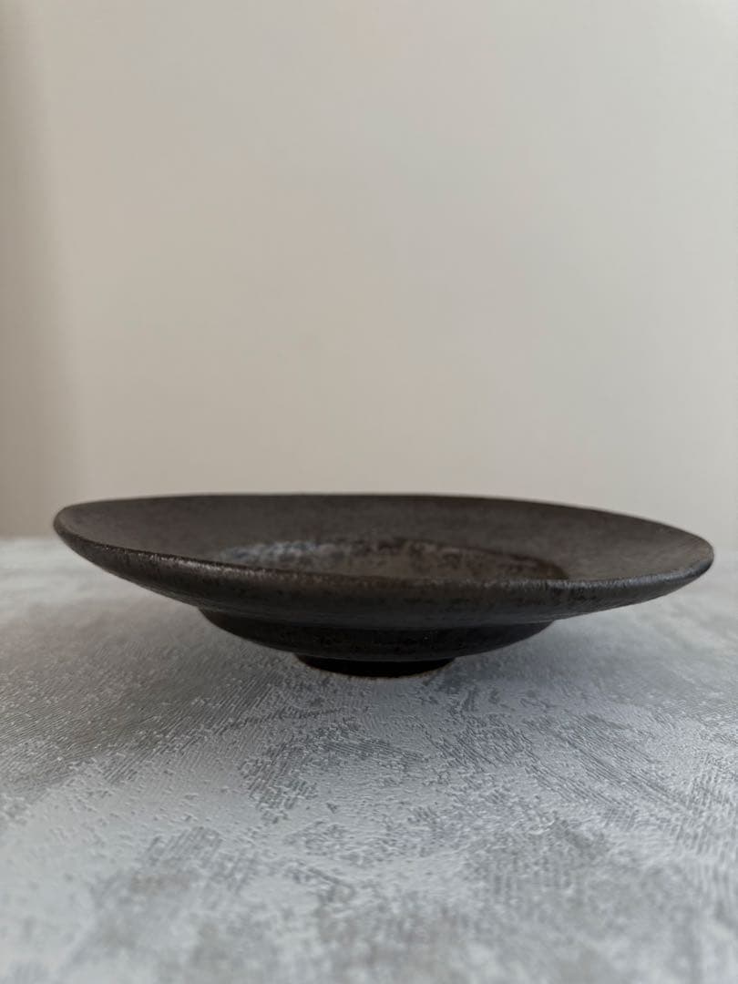 安福由美子　黒錆リム鉢　リム皿　2枚組