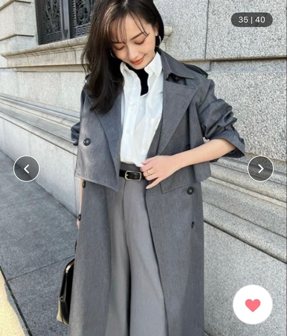 anuans 3wayトレンチコート グレー