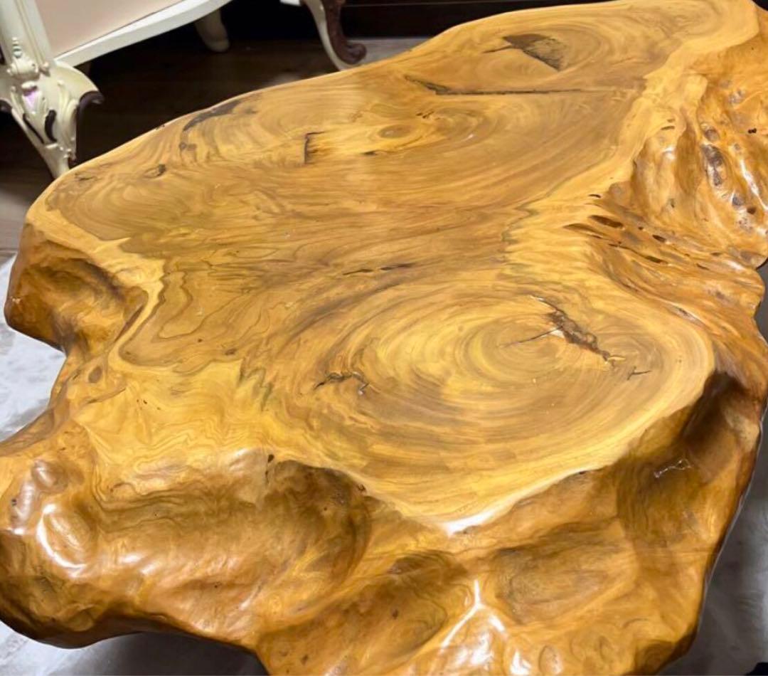 天然ケヤキ一枚板ローテーブル