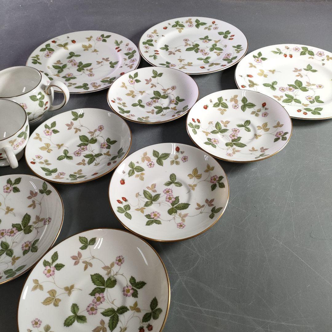 736-1/ワイルドストロベリー//茶器/皿揃/計17客/箱なし