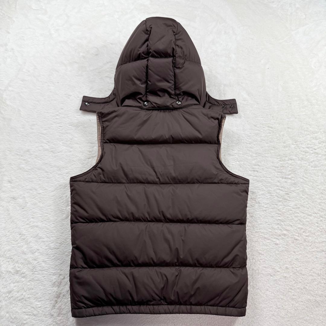 美品 ポロ・ラルフ・ローレン ダウンベスト ブラウン 2way フード M