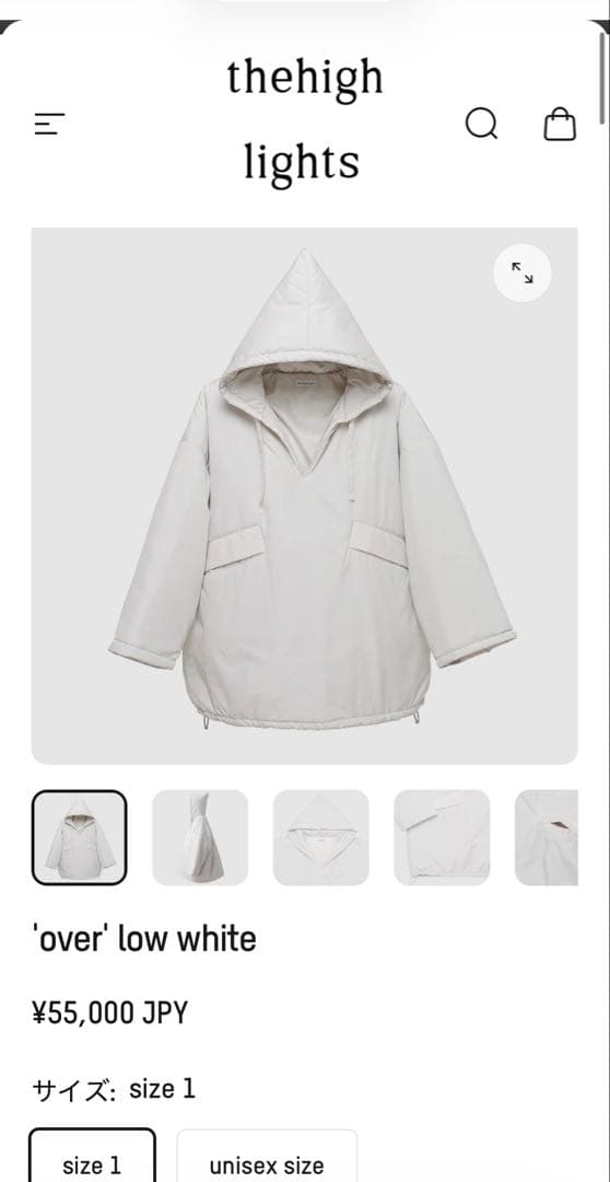 ザハイライツ　thehighlights オーバー　ホワイト