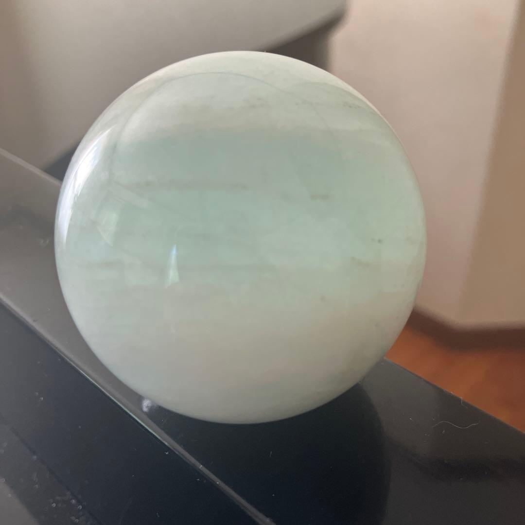 大！アクアマリン　スフィア　天然石置物　C186